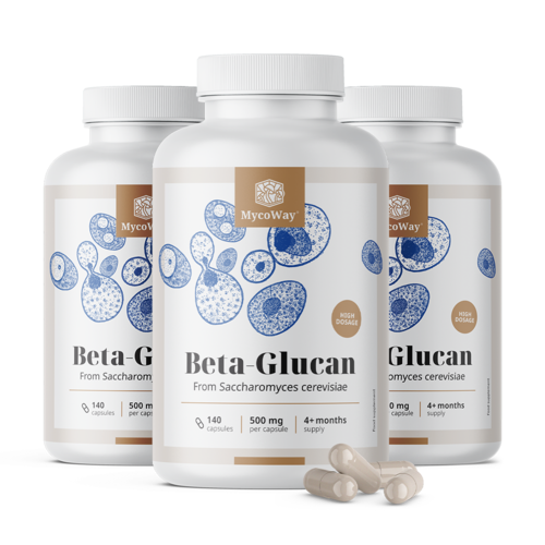 3x Beta-glucano 500 mg, total de 420 cápsulas