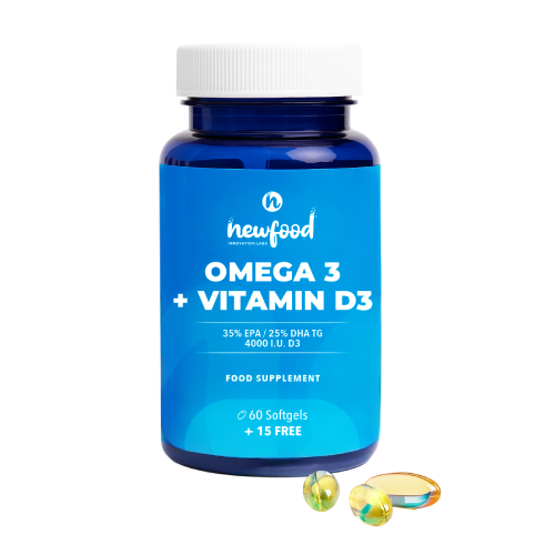 Ómega 3 + vitamina D3, 60 cápsulas