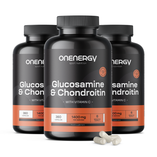 3x Glucosamina + condroitina 1400 mg, total de 1080 cápsulas