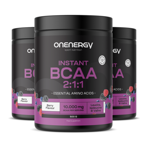3x BCAA 2:1:1 – frutos silvestres, total de 1500 g