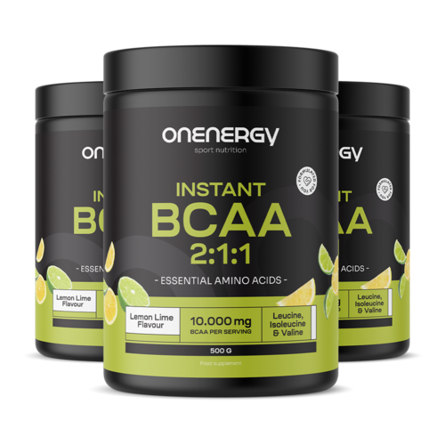 3x BCAA 2:1:1 – lima-limão, total de 1500 g