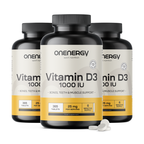 3x Vitamina D3 1000 IU, total de 1095 comprimidos