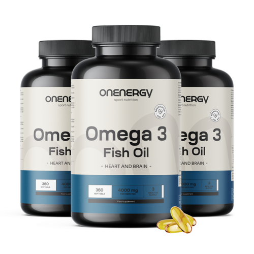 3x Ómega-3 1000 mg – de óleo de peixe, total de 1200 cápsulas moles