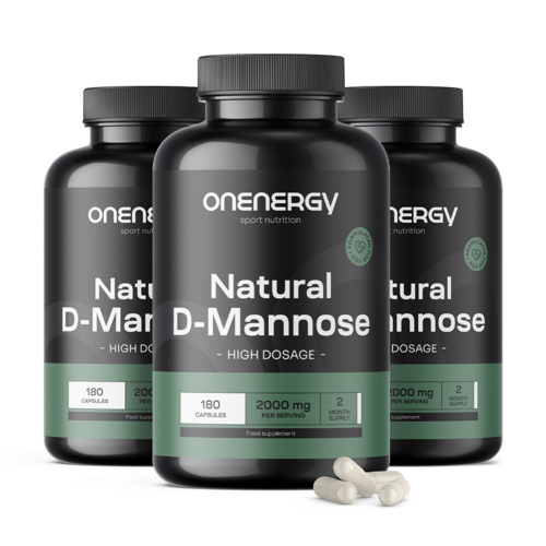 3x Manose natural D 2000 mg, total de 540 cápsulas