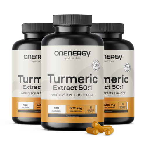 3x Cúrcuma 500 mg - extrato, total de 540 cápsulas
