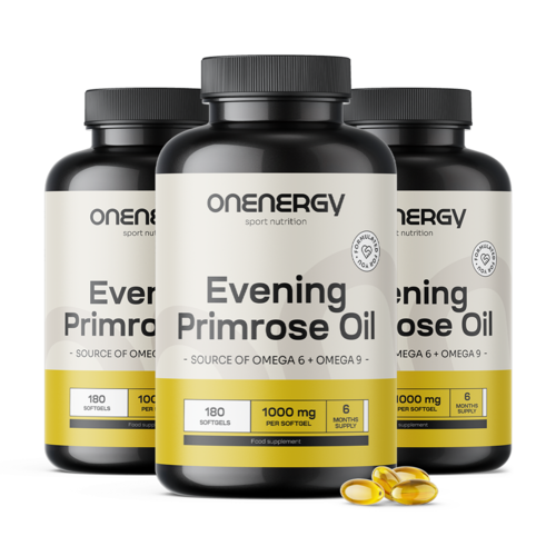 3x Óleo de onagra 1000 mg, total de 540 cápsulas moles