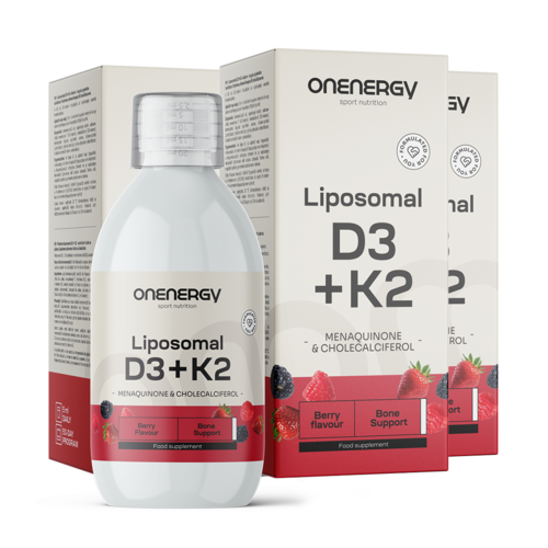 3x Vitamina D3 + K2 em lipossomas, total de 750 ml