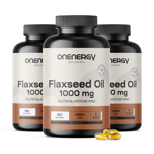 3x Óleo de semente de linho 1000 mg, total de 540 cápsulas moles
