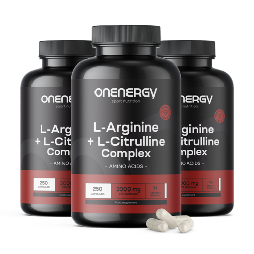 3x Complexo de L-arginina + L-citrulina 3000 mg, total de 750 cápsulas