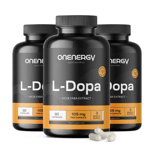 3x L-dopa 105 mg - a partir de extrato de fava, total de 270 cápsulas