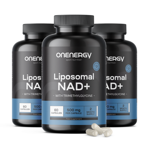 3x Lipossomal NAD+ 500 mg - com trimetilglicina, total de 180 cápsulas