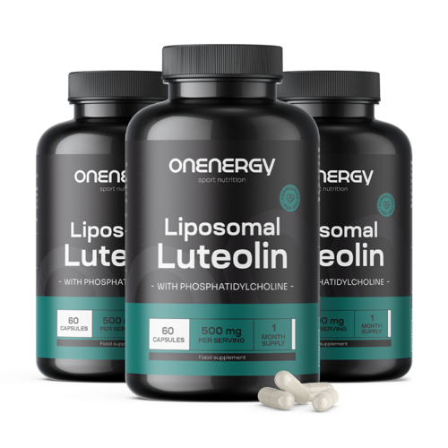 3x Luteolina lipossomal 500 mg, total de 180 cápsulas