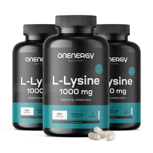 3x L-lisina 1000 mg, total de 1095 cápsulas