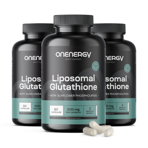3x Glutationa lipossomal 500 mg, total de 180 cápsulas