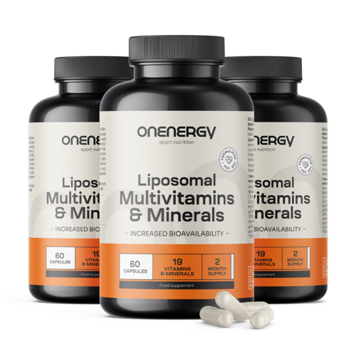 3x Multivitaminas e minerais lipossomais, total de 180 cápsulas