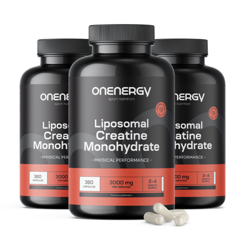 3x Creatina monohidratada lipossomal 3000 mg, total de 1080 cápsulas