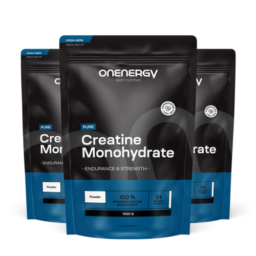 3x Pure creatina monohidratada em pó, total de 3000 g