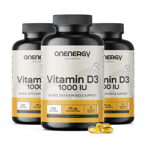 3x Vitamina D3 1000 UI, total de 720 cápsulas moles