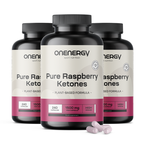 3x Cetonas de framboesa 1500 mg, total de 720 cápsulas