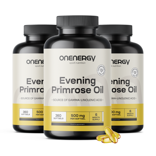 3x Óleo de onagra 1000 mg, total de 1080 cápsulas moles