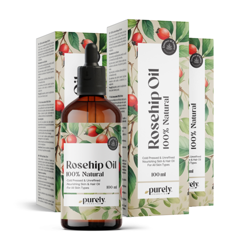 3x Óleo de rosa-mosqueta 100% puro, total de 300 ml