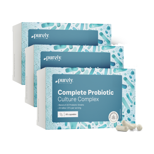 3x Complete Probiotic Culture - complexo de culturas microbiológicas, total de 180 cápsulas