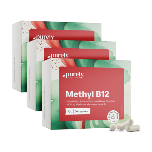 3x Vitamina B12 - metilcobalamina, total de 90 cápsulas