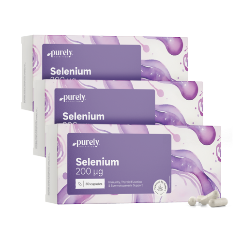 3x Selénio 200 µg, total de 180 cápsulas