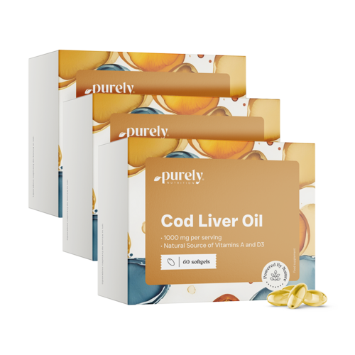 3x Óleo de fígado de bacalhau 1000 mg, total de 180 cápsulas moles