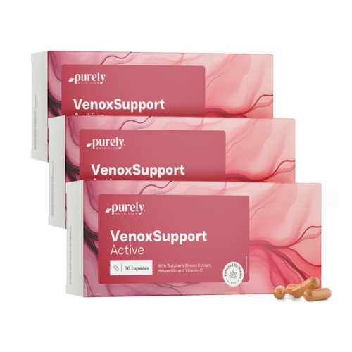3x VenoxSupport Active – para pernas cansadas e pesadas, total de 180 cápsulas