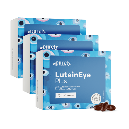 3x LuteinEye Plus – complexo com luteína e zeaxantina, total de 90 cápsulas moles