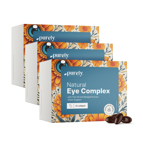 3x Complexo natural para os olhos, total de 90 cápsulas moles