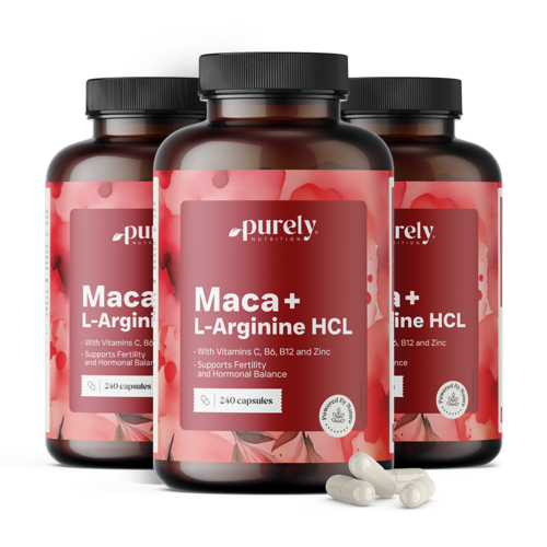 3x Maca 4000 mg + L-arginina HCl, total de 720 cápsulas