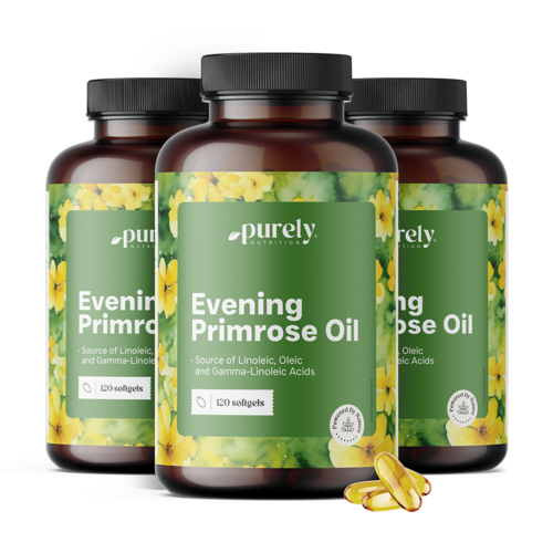 3x Óleo de onagra 1000 mg, total de 360 cápsulas moles