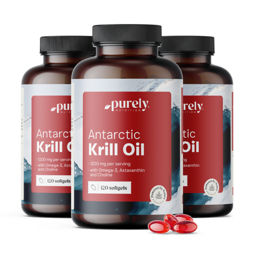 3x Óleo de krill 1200 mg, total de 360 cápsulas moles