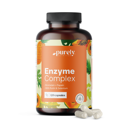 Complexo de enzimas - mistura de bromelaína e papaína, 120 cápsulas