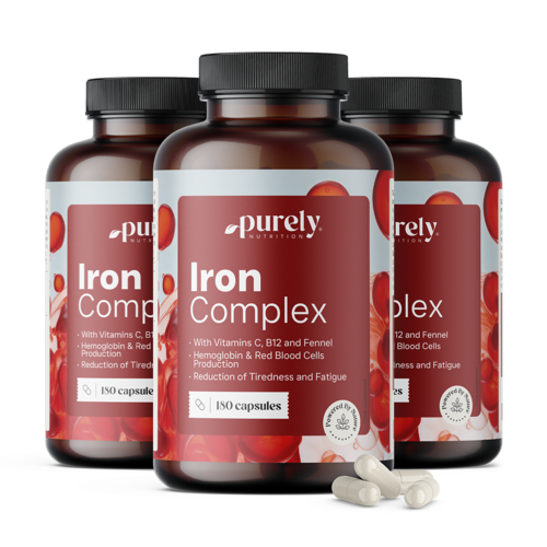 3x Iron Complex - ferro com vitamina C e B12, total de 540 cápsulas
