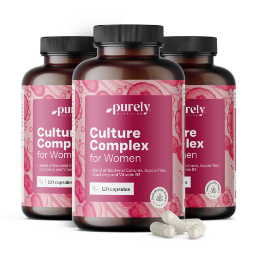 3x Complexo feminino com culturas microbiológicas, total de 360 cápsulas