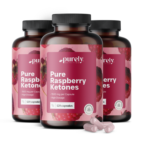 3x Cetonas de framboesa 1500 mg, total de 360 cápsulas