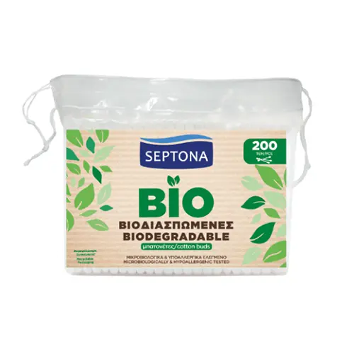 Cotonetes biodegradáveis – em embalagem