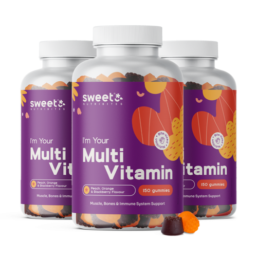 3x Multivitaminas, total de 450 gomas de gelatina