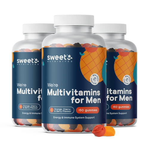 3x Multivitaminas para homens, total de 450 gomas