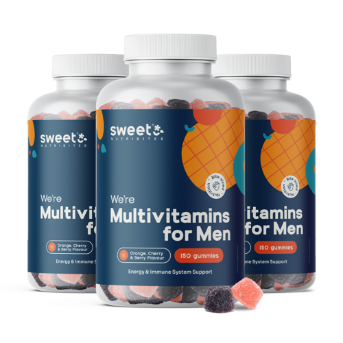 3x Multivitaminas para homens, total de 450 gomas