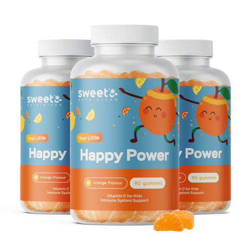 3x Happy Power – gomas para crianças com vitamina C, total de 270 gomas