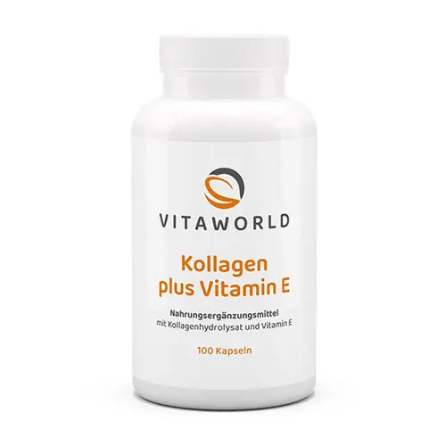 Colagénio + vitamina E em cápsulas.