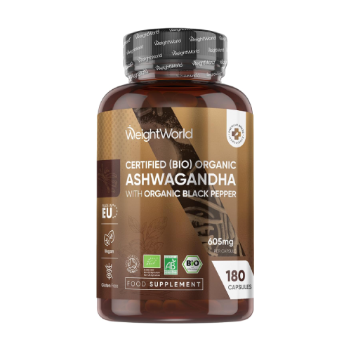 Ashwagandha BIO com pimenta preta 600 mg, 180 cápsulas